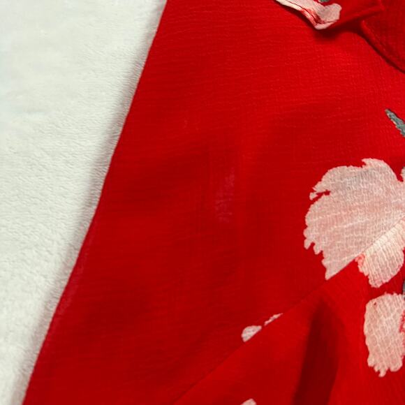 Lulus Love in Bloom Red Floral Print Off-the-Shoulder High-Low Dress Size XS - Picture 12 of 13